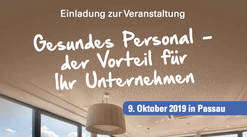 Veranstaltung: Gesundes Personal – der Vorteil für Ihr Unternehmen | 09.10.2019